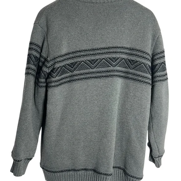 Emanuel Ungaro Gray Zip-Up Sweater with Black Accents - Picture 4 of 4